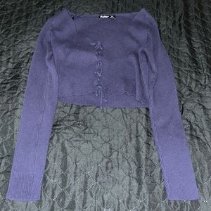 Navy blue long sleeve with the front tied size: XS